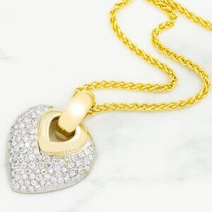 18k yellow gold heart necklace includes 88 diamonds 1.10cts